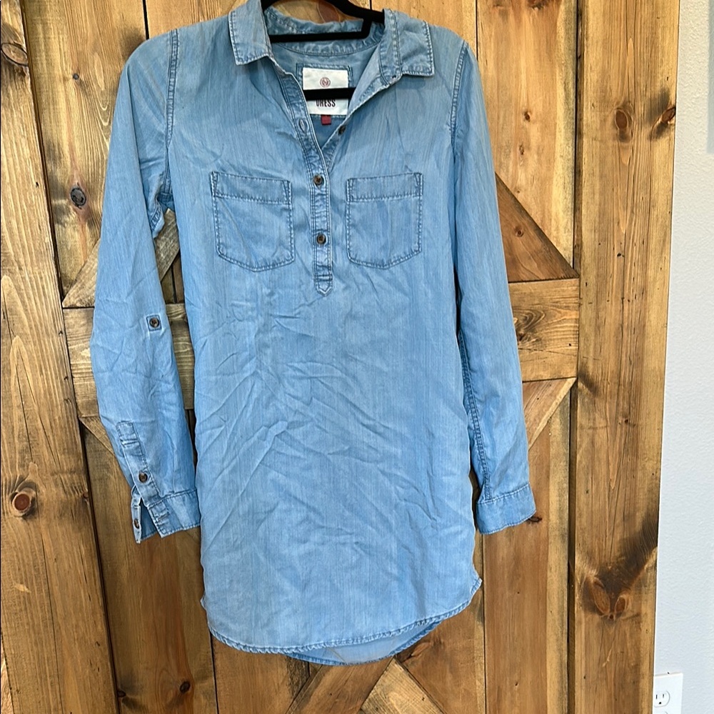 Light Blue Denim Shirt Dress